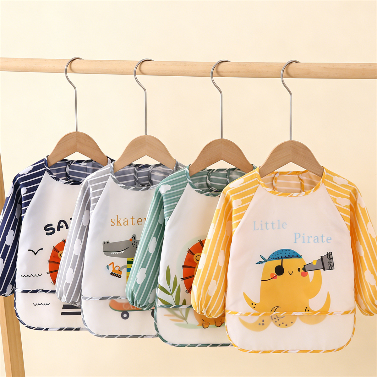 Baby Food Apron - 2 шт. водонепроницаемые детские нагрудники-фартуки с