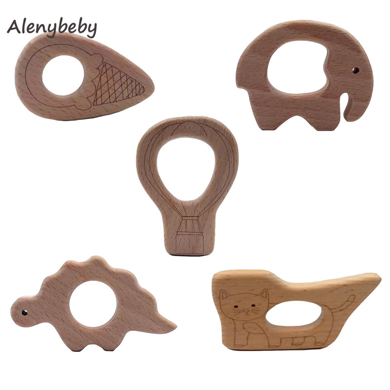 Baby Food Organic - Деревянный прорезыватель для зубов, мультяшный DIY,