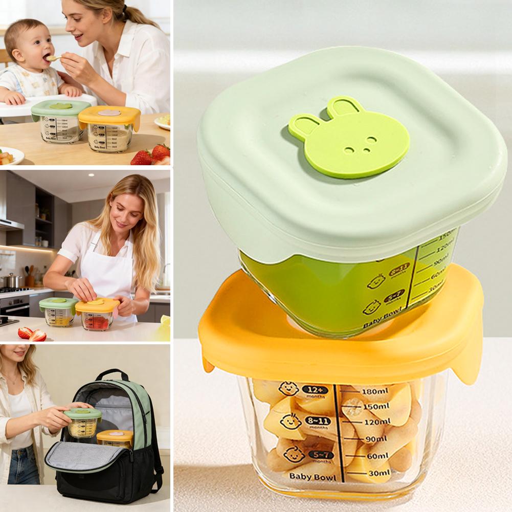 Baby Food Prep Containers - Набор из 2 стеклянных мисок для