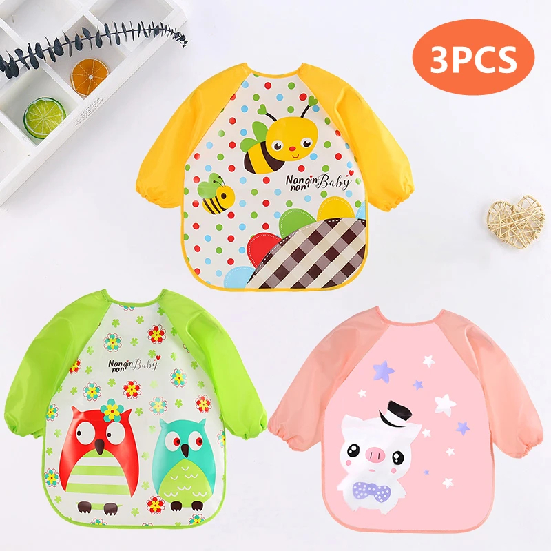 Baby Food Apron - Детские нагрудники, милый красочный мультяшный водонепроницаемый
