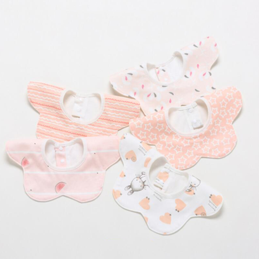 Baby Food Apron - 5 шт./лот, детские нагрудники, водонепроницаемые, круглые,