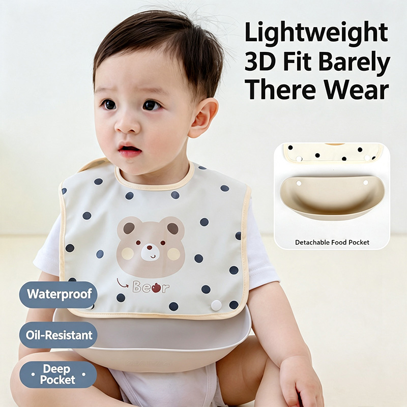 Детский съемный нагрудник для  – обзор и цена Baby Food Apron