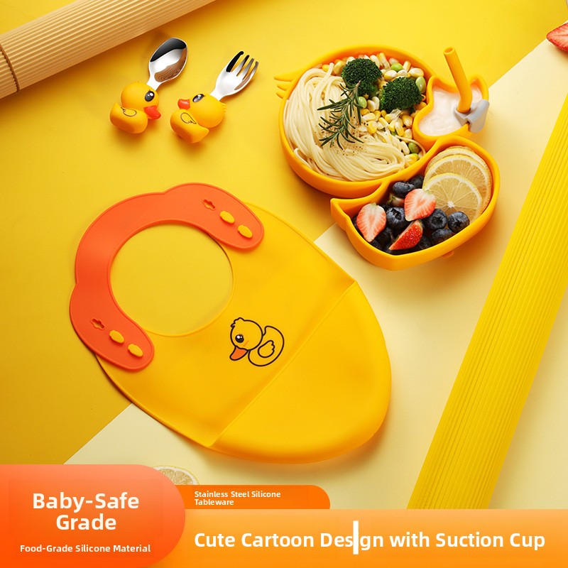 Набор детской посуды из силико – обзор и цена Baby Food Apron